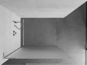 Mexen Kioto L, sprchová zástena Walk-In 100 x 200 cm, 8mm sklo námraza, brúsená oceľ profil, 800-100-103-97-30