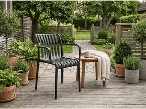 Plastová stolička TREGO s opierkami, antracitová