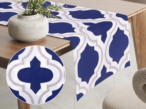 Biante Bavlnený behúň na stôl Sandra SA-295 Modré Maroko na krémovom 20x160 cm