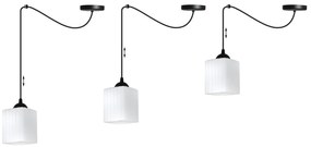 Závesné svietidlo Riffle Square Spider, 1x biele sklenené tienidlo, b