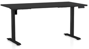 Výškovo nastaviteľný stôl OfficeTech B, 160 x 80 cm, čierna podnož, čierna