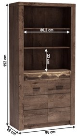 Tempo Kondela Regál, jaseň tmavý, INFINITY I-05