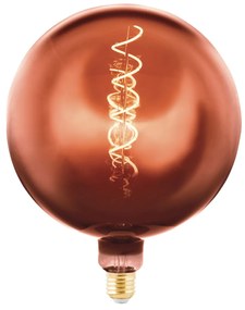EGLO Vintage filamentová LED žiarovka, E27, G200, 4W, 50lm, 2200K, teplá biela, medená