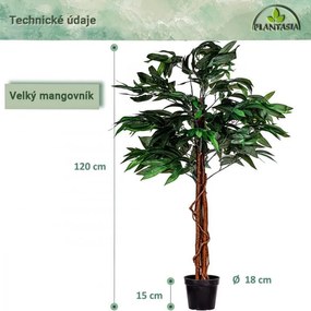 PLANTASIA Umelý strom mangovník, 120 cm