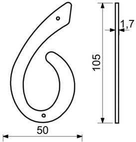 Domové číslo "6", RN.105HR, čierna