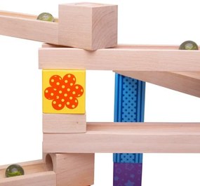 Bigjigs Toys - Drevená guličková dráha farebná