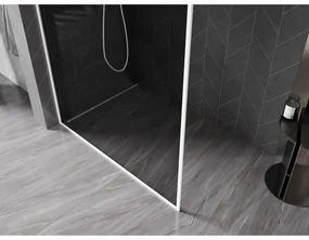 Mexen, Mexen Kioto-XF sprchová stena s rámom 90 x 202 cm, grafit 10 mm, biela - 800-090-104-20-40-X
