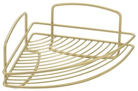 Rohová oceľová kúpeľňová polička v zlatej farbe Onda – Metaltex