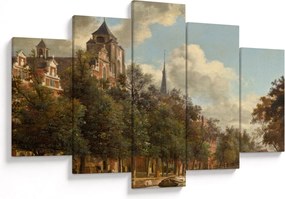 Obraz - Jan van der Heyden, View Down a Dutch Canal, reprodukcia (150x105 cm)