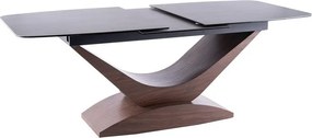 Jídelní rozkládací stůl Dolce 180/240 cm keramika šedý mramor/ořech