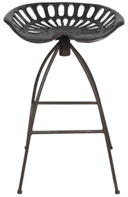 Hnedá kovová barová stolička v retro štýle Gysbert- 47 * 35 * 60/68 cm