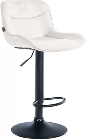 Barová stolička Vonore - zamat, čierny rám - Krémová