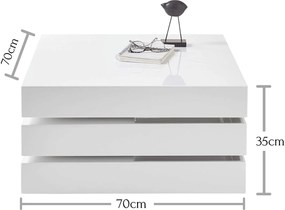 Sconto Konferenčný stolík SEATTLE biela, vysoký lesk