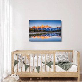 Obraz zasnežených horských štítov (90x60 cm)