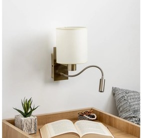 Brilagi - LED Flexibilná nástenná lampa NUBILA 1xE27/25W/230V + LED/3W mosadz/krémová BG1553