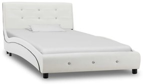 Rám postele biely umelá koža 90x200 cm