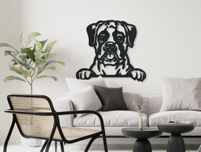 drevko Drevený obraz na stenu Boxer Rozmer obrazu: 39,5 x 44,5 cm, Farba dekorácie: Čierna