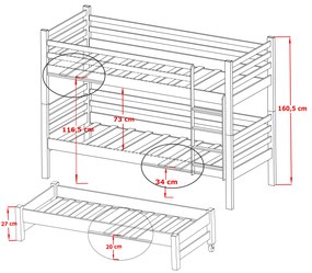 Detská posteľ 90 x 200 cm TORI (s roštom a úl. priestorom) (biela). Vlastná spoľahlivá doprava až k Vám domov. 1013329