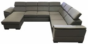 Rozkladacia sedacia súprava s univerzálnym U-rohom a úložným priestorom GRANADA tm. sivá