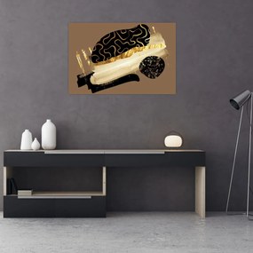 Obraz - Abstrakcia golden brown N⁰3 (90x60 cm)
