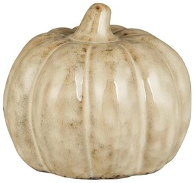 IB Laursen Kameninová dekorácia tekvice PUMPKIN STANDING Ø10 cm krémová