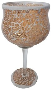 Champagne sklenený svietnik na nohe Mosaik - Ø 11 * 25 cm