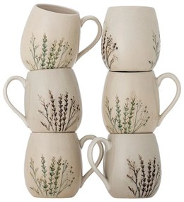 Béžové hrnčeky v súprave 6 ks z kameniny 400 ml Bea – Bloomingville