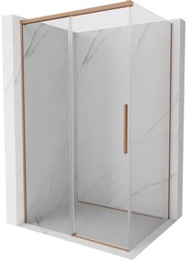 Mexen Rox, posuvný sprchový kút 140 x 70 cm, 8mm číre sklo, medený matný profil, 8C2-140-070-65-00