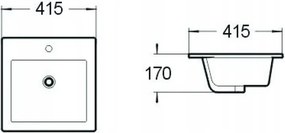 Mexen Stella umývadlo zapustené v doske 41 x 41 cm, biele - 25454100
