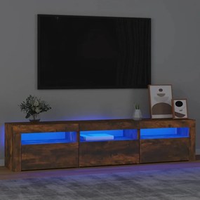 TV skrinka s LED svetlami dymový dub 180x35x40 cm