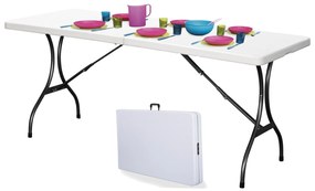ModernHome Skladací záhradný stôl 240 cm - biely