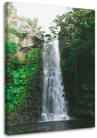 Gario Obraz na plátne Muž skákajúci z vodopádu Rozmery: 40 x 60 cm