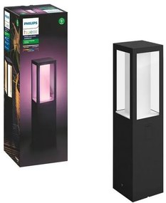 PHILIPS HUE Vonkajšia LED múdra stojaca lampa IMPRESS s funkciou RGB, 2x8W, teplá biela-studená biela, čierna, I
