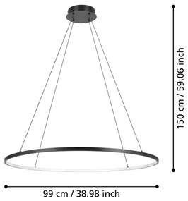 Eglo 901637 - LED Stmievateľný luster na lanku PARRUTA LED/40W/230V čierna + DO
