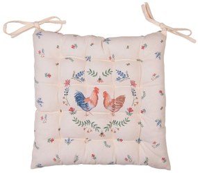 Bavlněná podsedák s výplňou Chicken and Rooster - 39*39 cm