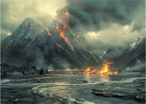 Obraz - Erupcia sopky (70x50 cm)