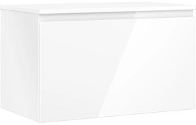 Mexen Orio, kúpeľňová skrinka 80 cm s hornou časťou, 1 zásuvka, biela lesklá, 91A10-08047-1-BFC00