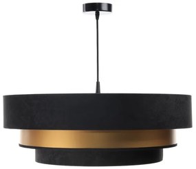 Luster na lanku TRINITI 1xE27/60W/230V čierna/zlatá