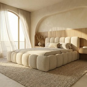 ČALÚNENÁ POSTEĽ ADRIANO 140x200 QUELLE 03 BÉŽOVÁ