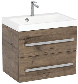 Kúpeľňová skrinka s umývadlom SAT Cube Way 60x40 cm dub wellington CUBE260ZDW, 1 ks