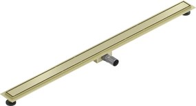 Mexen Flat, lineárny podlahový žľab 140 cm, zlatá matná, 1A10140