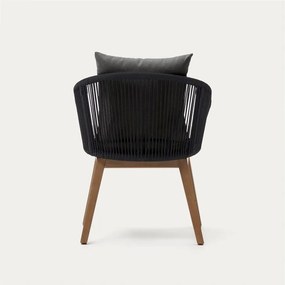 Čierne drevené záhradné kreslo Portalo – Kave Home