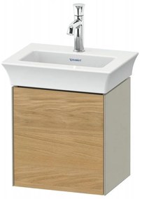 DURAVIT White Tulip závesná skrinka pod umývadielko, 1 dvierka, pánty vpravo, 384 x 298 x 410 mm, dub prírodný masív/taupe matná, WT4240RH560