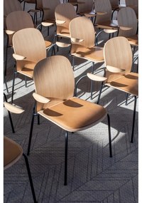 Hnedé/koňakovohnedé jedálenské stoličky v súprave s podrúčkami/stohovateľné 2 ks v dekore orecha Book – Gazzda