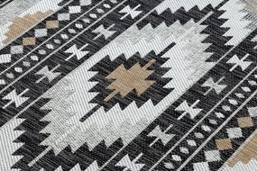 Dywany Łuszczów Kusový koberec Cooper Sisal Aztec 22235 ecru/black – na von aj na doma - 180x270 cm