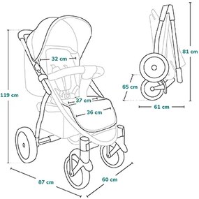 Lionelo - Športový kočík ANNET TOUR šedá