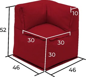 Textilná detská modulová 3-miestna lavica MODULTEX KIDS (červená) bez náplne