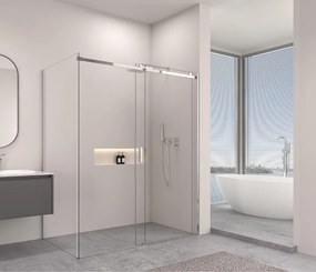 Erga Lynn, sprchový kút s posuvnými dverami 130(dvere) x 100(stena) x 195 cm, 8mm číre sklo, chrómový profil, ERG-V02-LYNN-D130G100-CL-CR