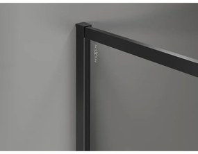 Mexen Kioto-F, sprchová zástena s rámom 80 x 202 cm, 8 mm sklo námraza, čierny profil, 800-080-104-70-30