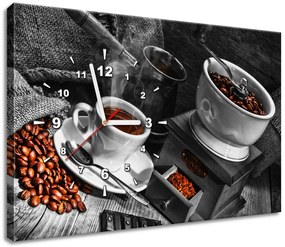 Gario Obraz s hodinami Káva arabica Rozmery: 40 x 40 cm